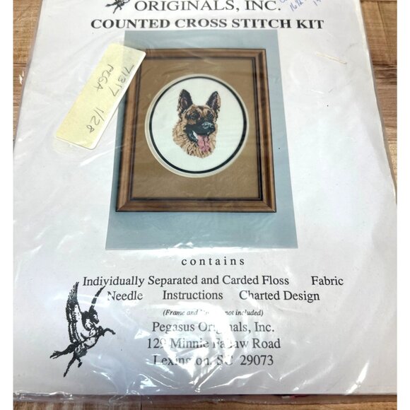 Pegasus Originals Counted Cross Stitch Kit German Shepherd Design Includes Floss - Picture 2 of 3